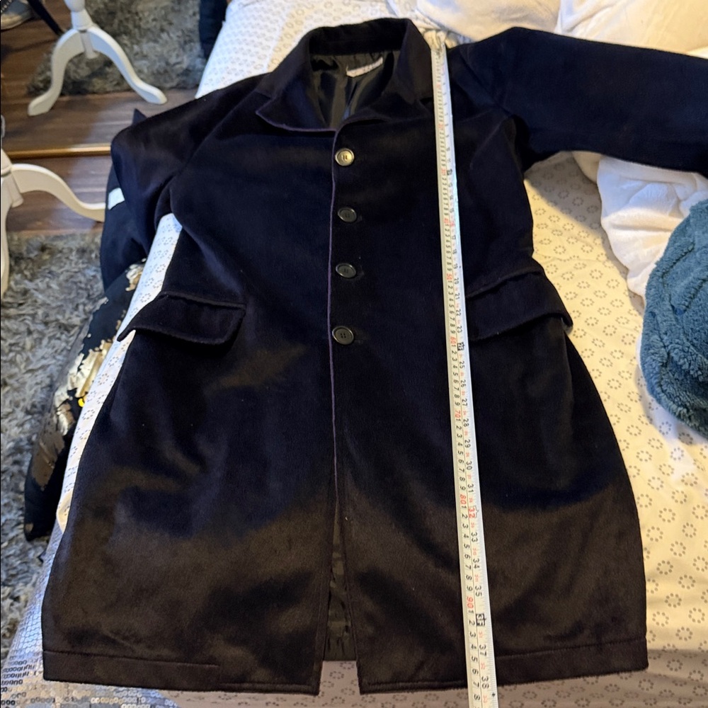 Women Black velvet purple Coat NKW